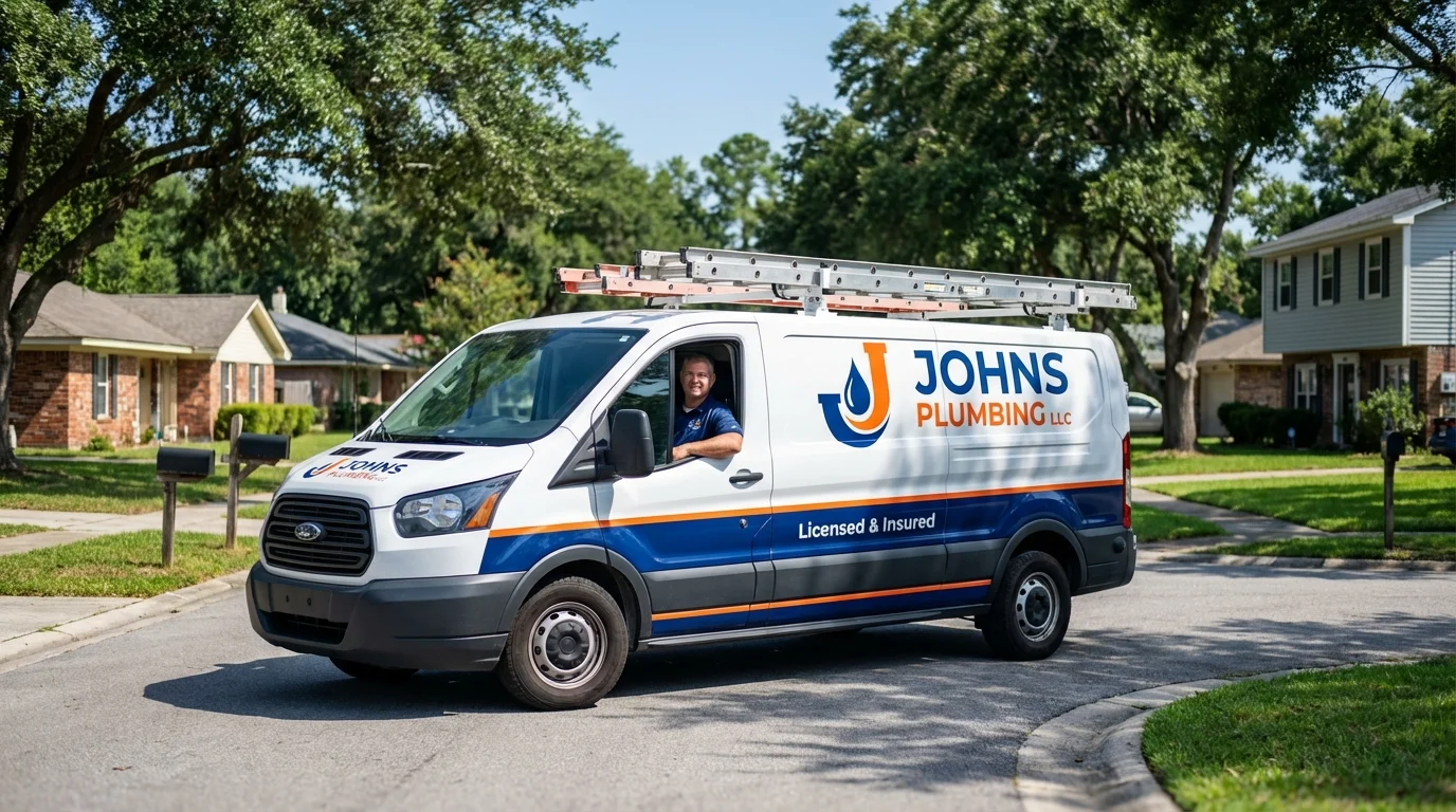 Johns Plumbing LLC service van in Port Carbon, PA