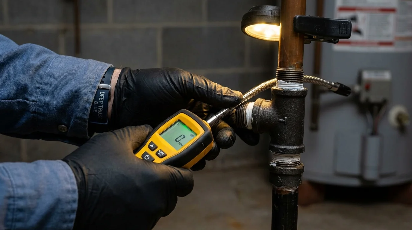Gas leak detection with electronic sniffer by Johns Plumbing LLC in Port Carbon