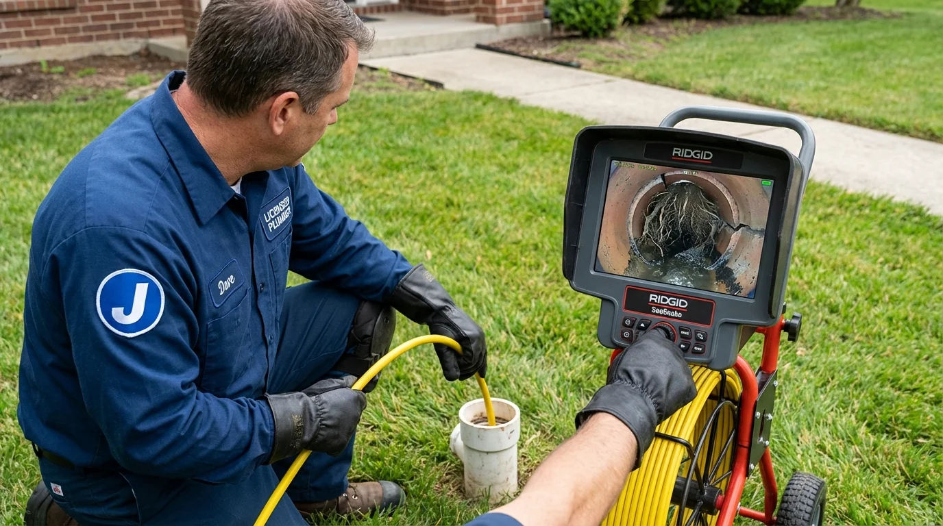 Sewer camera inspection being performed by Johns Plumbing LLC in Port Carbon