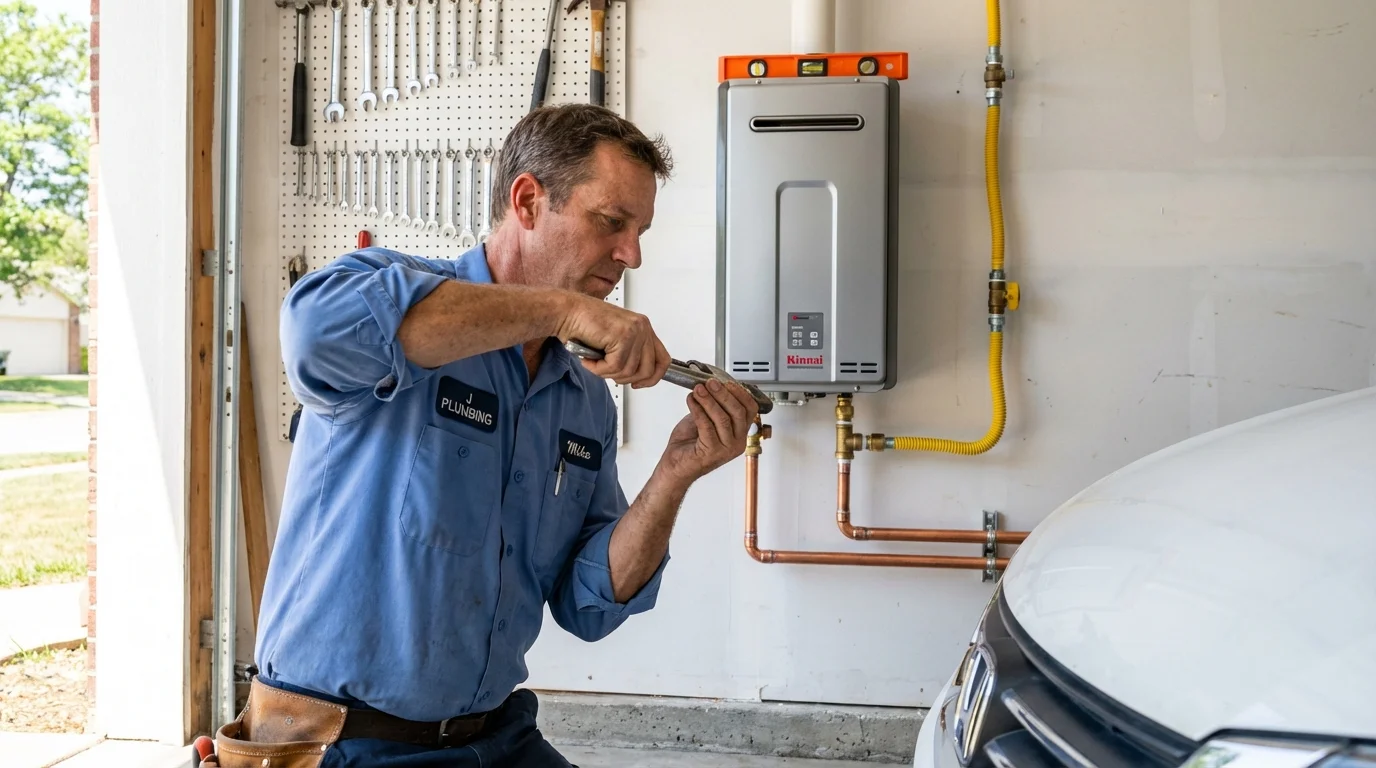 Tankless water heater installation by a Johns Plumbing LLC plumber in Port Carbon